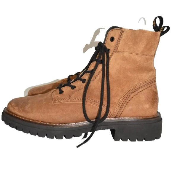 NEW$500 PAUL GREEN Bronx Lace-Up Platform COMBAT Boot NUBUCK 6.5AU 9 US (TD4)
